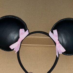 Black Mickey Mouse Ears with Pink Bows